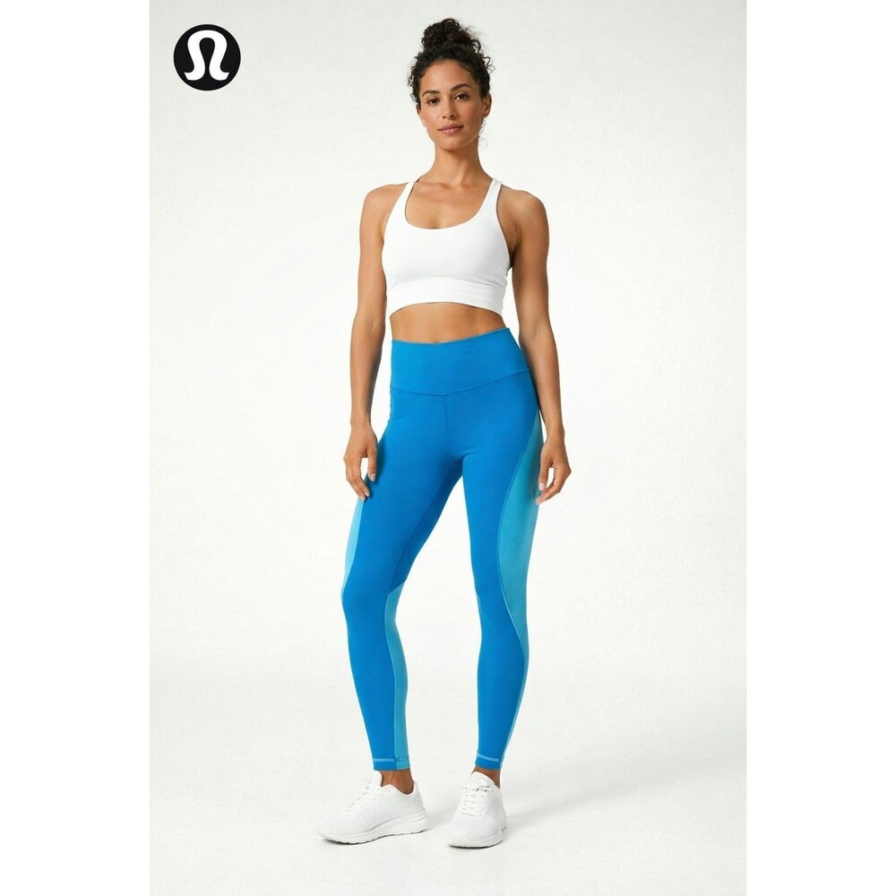 Lululemon Train Times 7/8 Pant *Blocked 25"Blue Leggings W5AZQS Size 4 Luxtreme